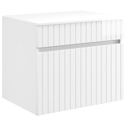 Mobiletto da Bagno a Muro Bianco Lucido 59 x 44,5 x 50 cm | homemem39
