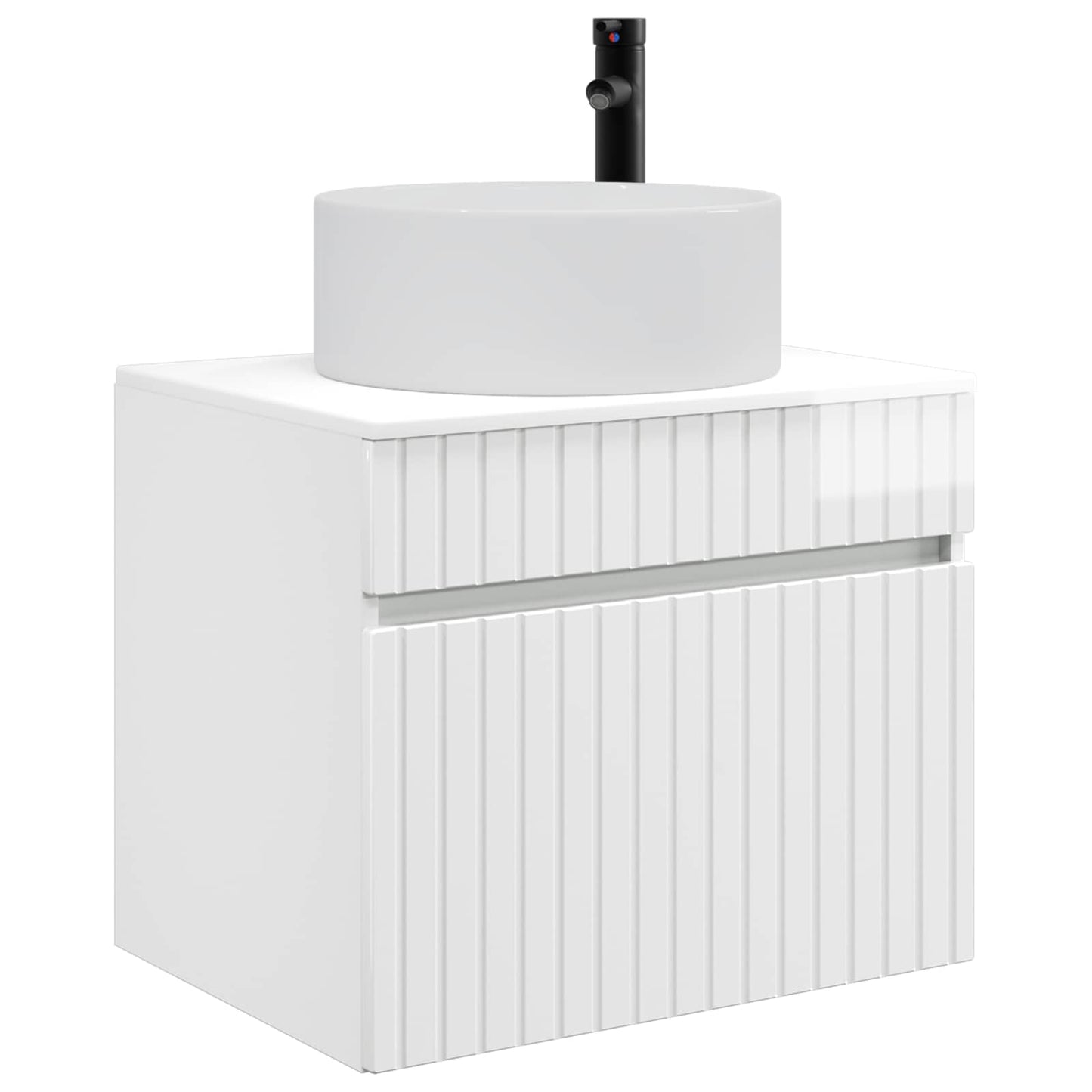 Mobiletto da Bagno a Muro Bianco Lucido 59 x 44,5 x 50 cm | homemem39