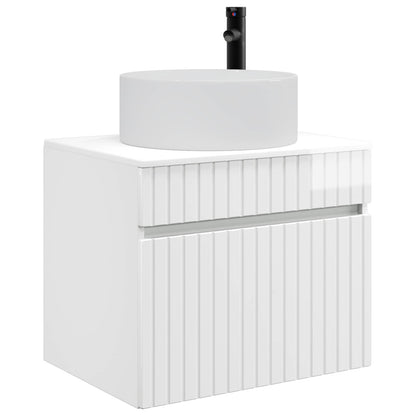 Mobiletto da Bagno a Muro Bianco Lucido 59 x 44,5 x 50 cm | homemem39
