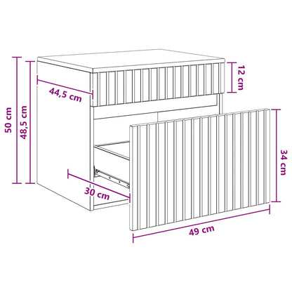 Mobiletto da Bagno a Muro Sonoma grigio 59 x 44,5 x 50 cm | homemem39