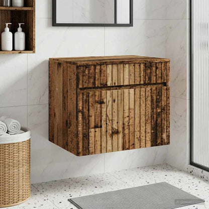 Mobiletto da Bagno a Muro Legno antico 59 x 44,5 x 50 cm | homemem39