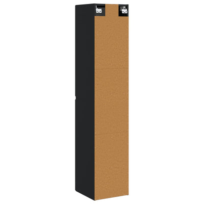 Mobiletto da Bagno a Muro Nero 33 x 34,5 x 160 cm | homemem39