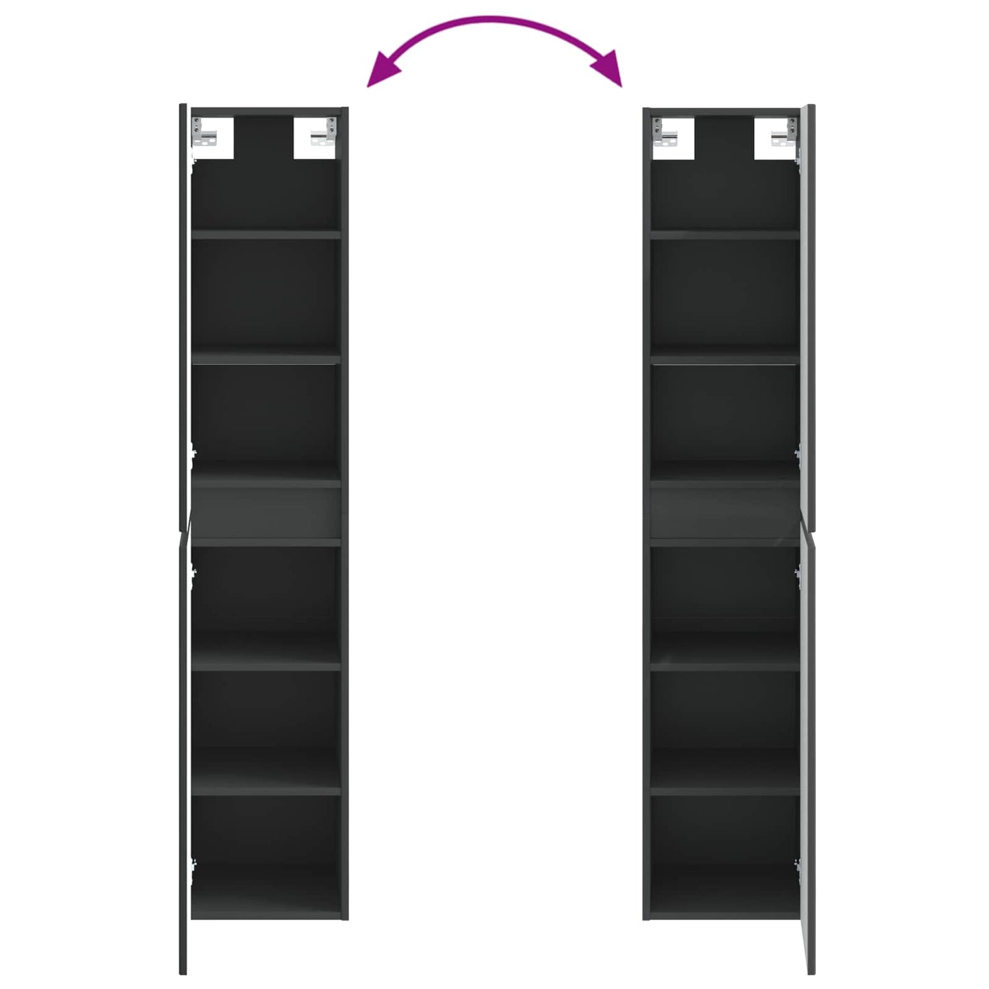 Mobiletto da Bagno a Muro Nero 33 x 34,5 x 160 cm | homemem39