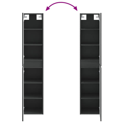Mobiletto da Bagno a Muro Nero 33 x 34,5 x 160 cm | homemem39