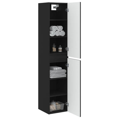 Mobiletto da Bagno a Muro Nero 33 x 34,5 x 160 cm | homemem39