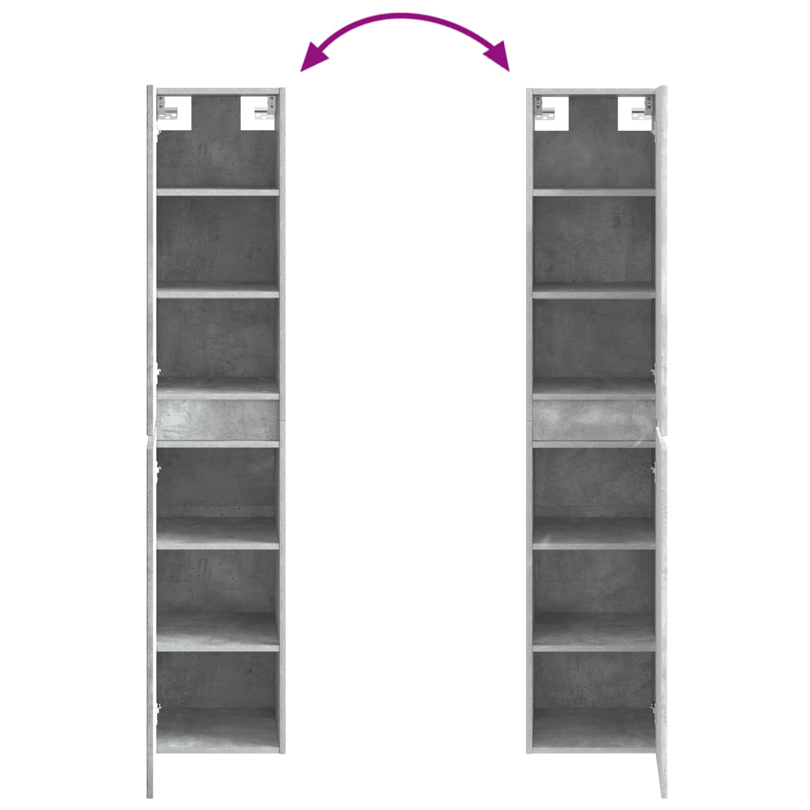 Mobiletto da Bagno a Muro Grigio Cemento 33 x 34,5 x 160 cm | homemem39