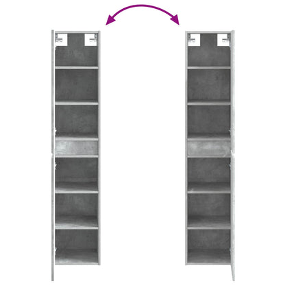 Mobiletto da Bagno a Muro Grigio Cemento 33 x 34,5 x 160 cm | homemem39