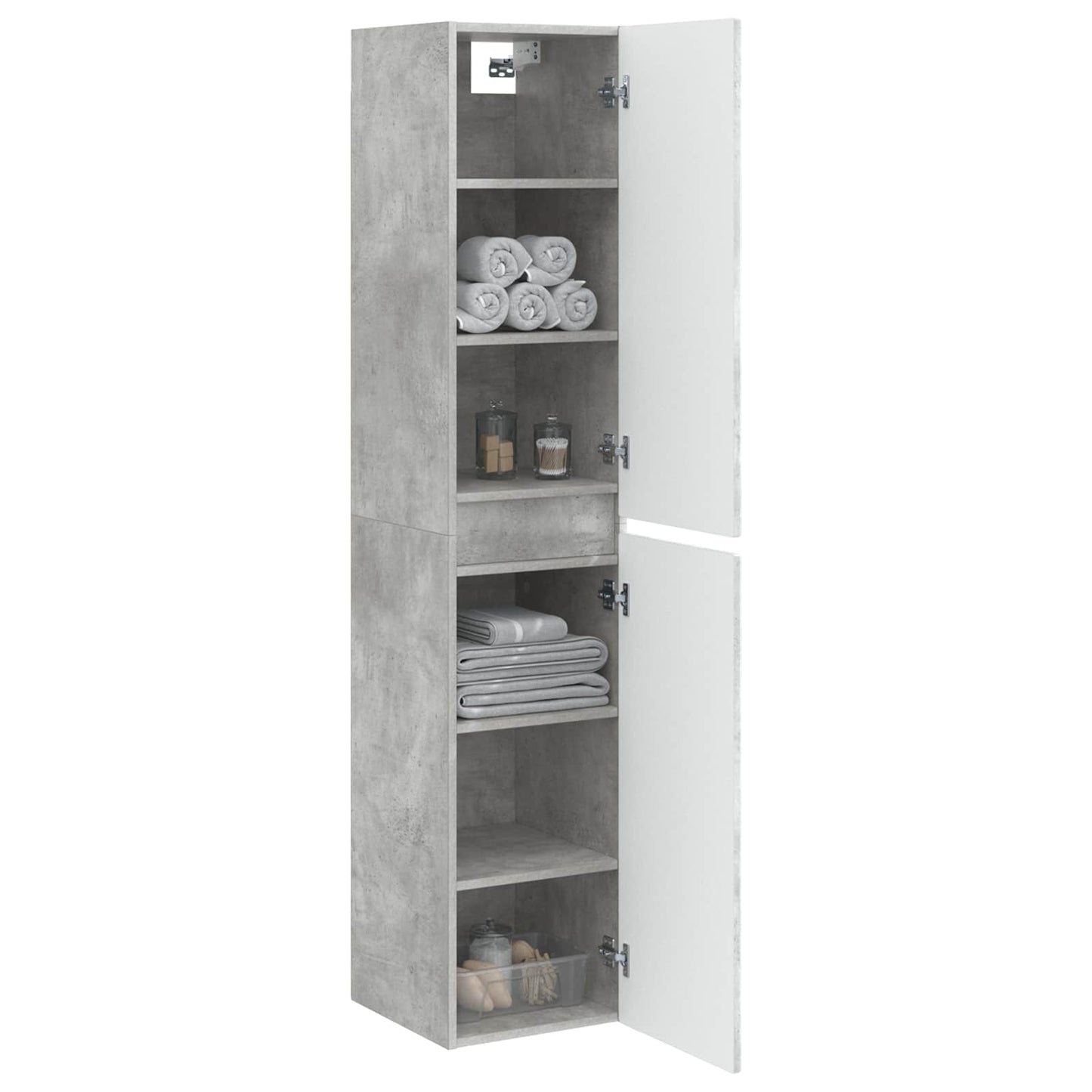 Mobiletto da Bagno a Muro Grigio Cemento 33 x 34,5 x 160 cm | homemem39