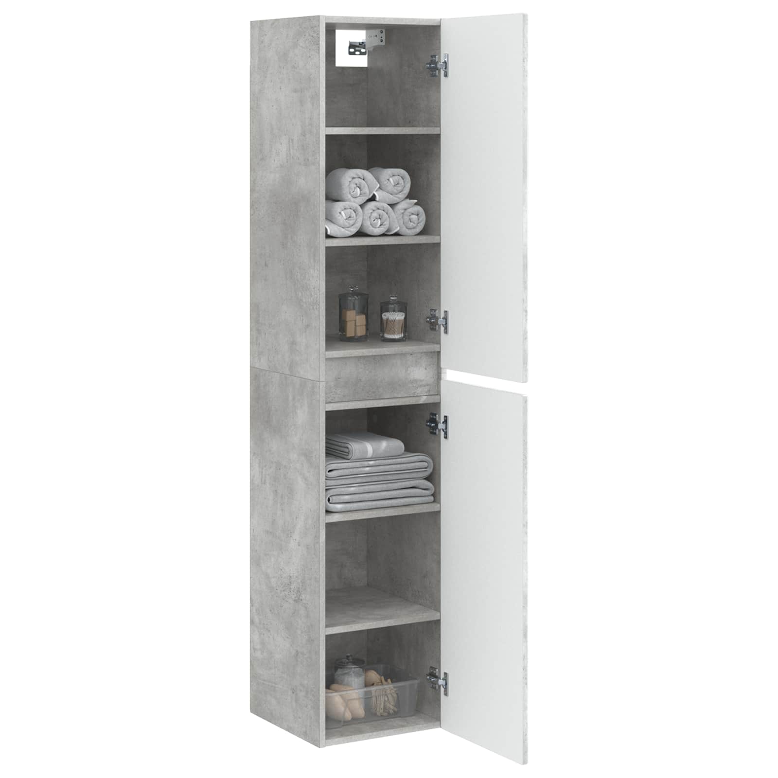 Mobiletto da Bagno a Muro Grigio Cemento 33 x 34,5 x 160 cm | homemem39
