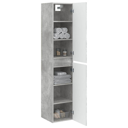 Mobiletto da Bagno a Muro Grigio Cemento 33 x 34,5 x 160 cm | homemem39