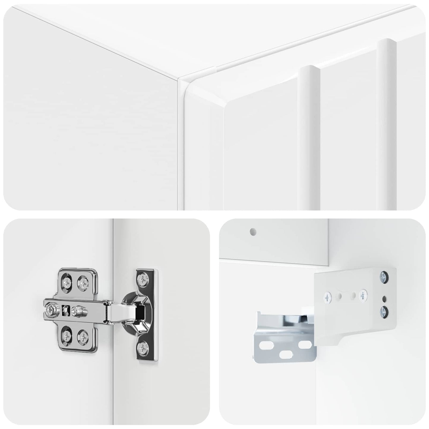 Mobiletto da Bagno a Muro Bianco Lucido 33 x 34,5 x 160 cm | homemem39