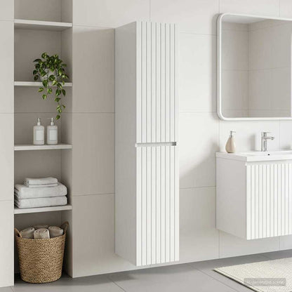 Mobiletto da Bagno a Muro Bianco Lucido 33 x 34,5 x 160 cm | homemem39