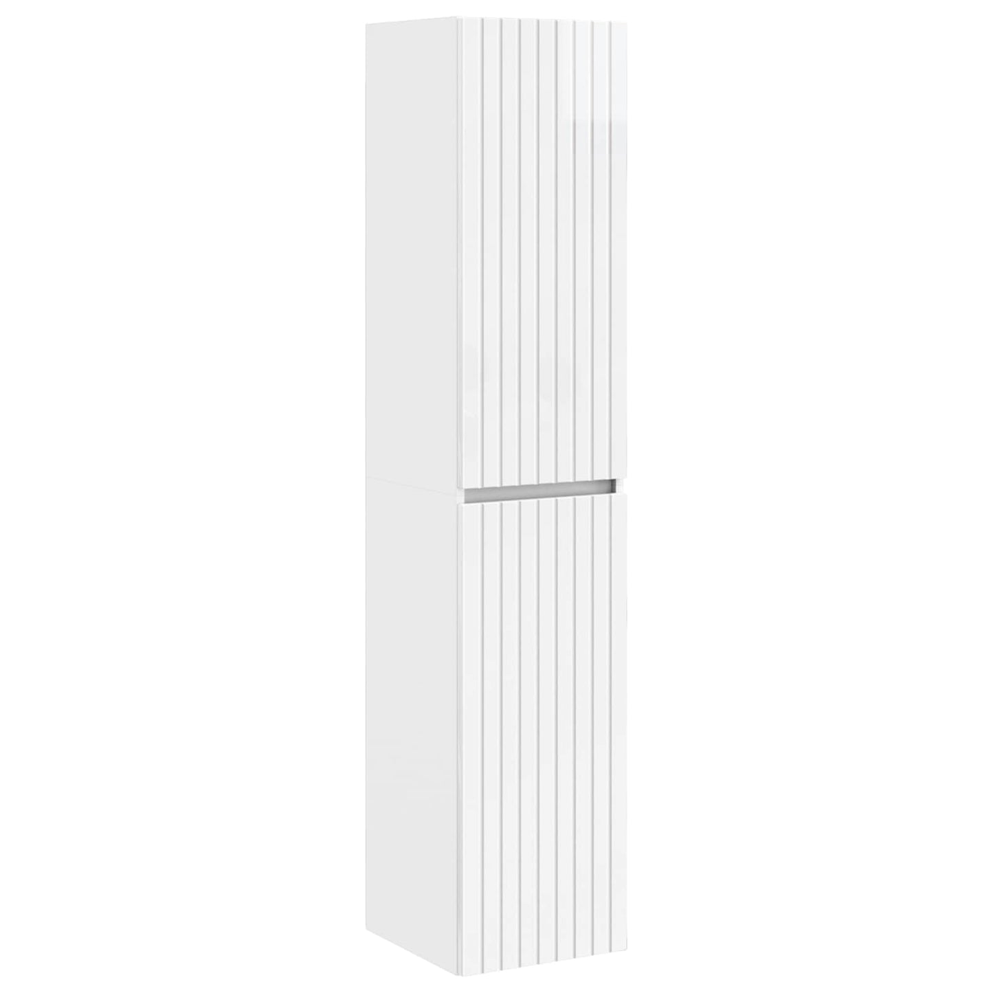 Mobiletto da Bagno a Muro Bianco Lucido 33 x 34,5 x 160 cm | homemem39