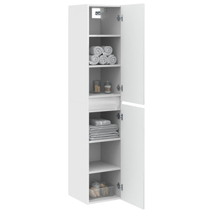 Mobiletto da Bagno a Muro Bianco Lucido 33 x 34,5 x 160 cm | homemem39