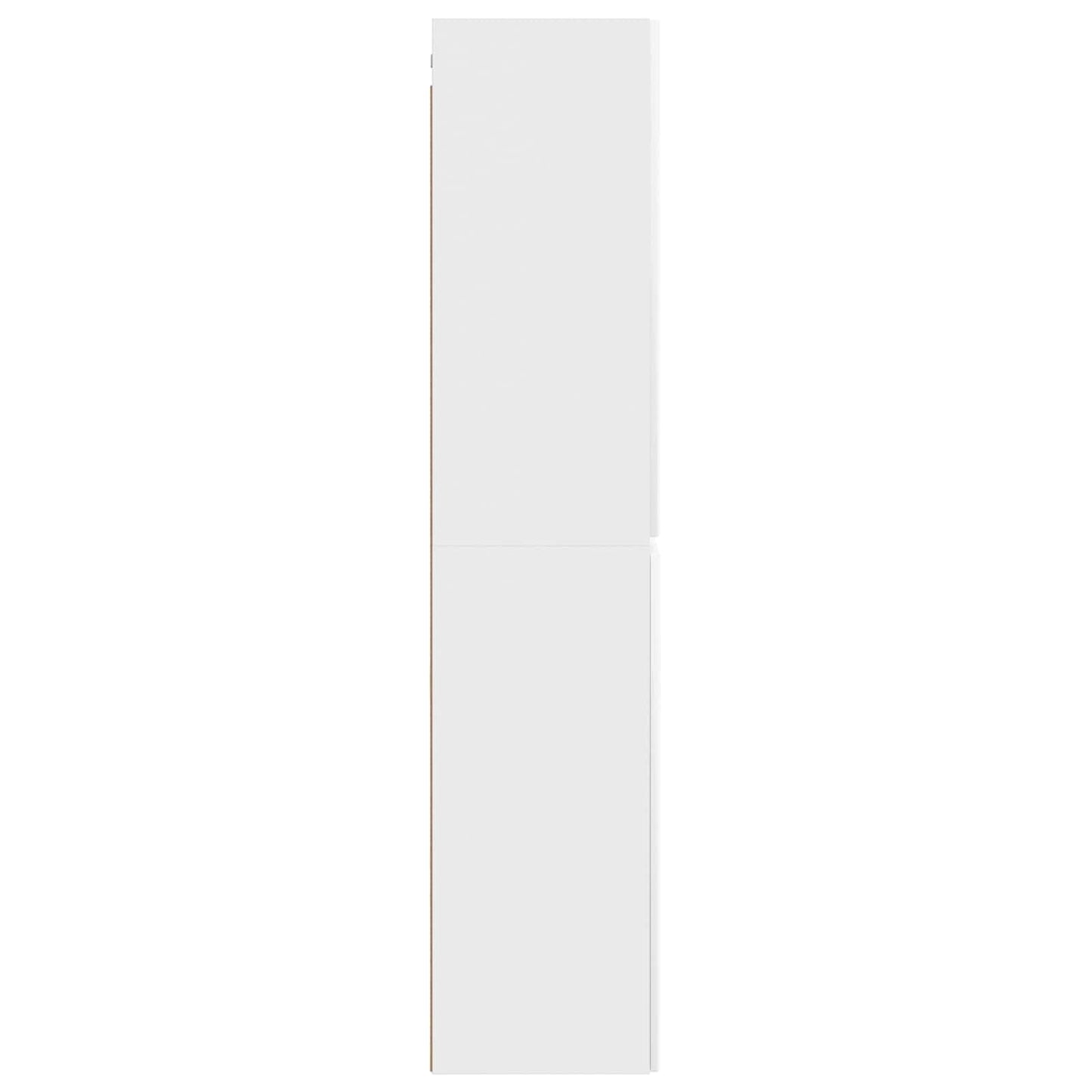 Mobiletto da Bagno a Muro Bianco Lucido 33 x 34,5 x 160 cm | homemem39