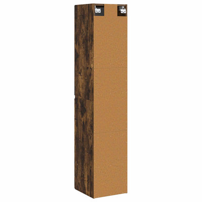 Mobiletto da Bagno a Muro Rovere Fumo 33 x 34,5 x 160 cm | homemem39