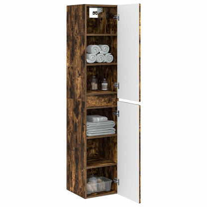 Mobiletto da Bagno a Muro Rovere Fumo 33 x 34,5 x 160 cm | homemem39