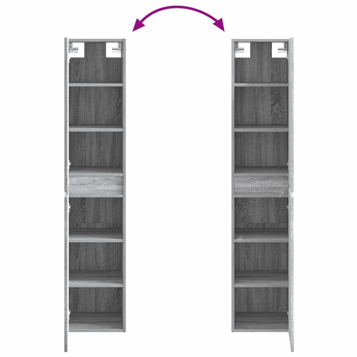Mobiletto da Bagno a Muro Sonoma grigio 33 x 34,5 x 160 cm | homemem39