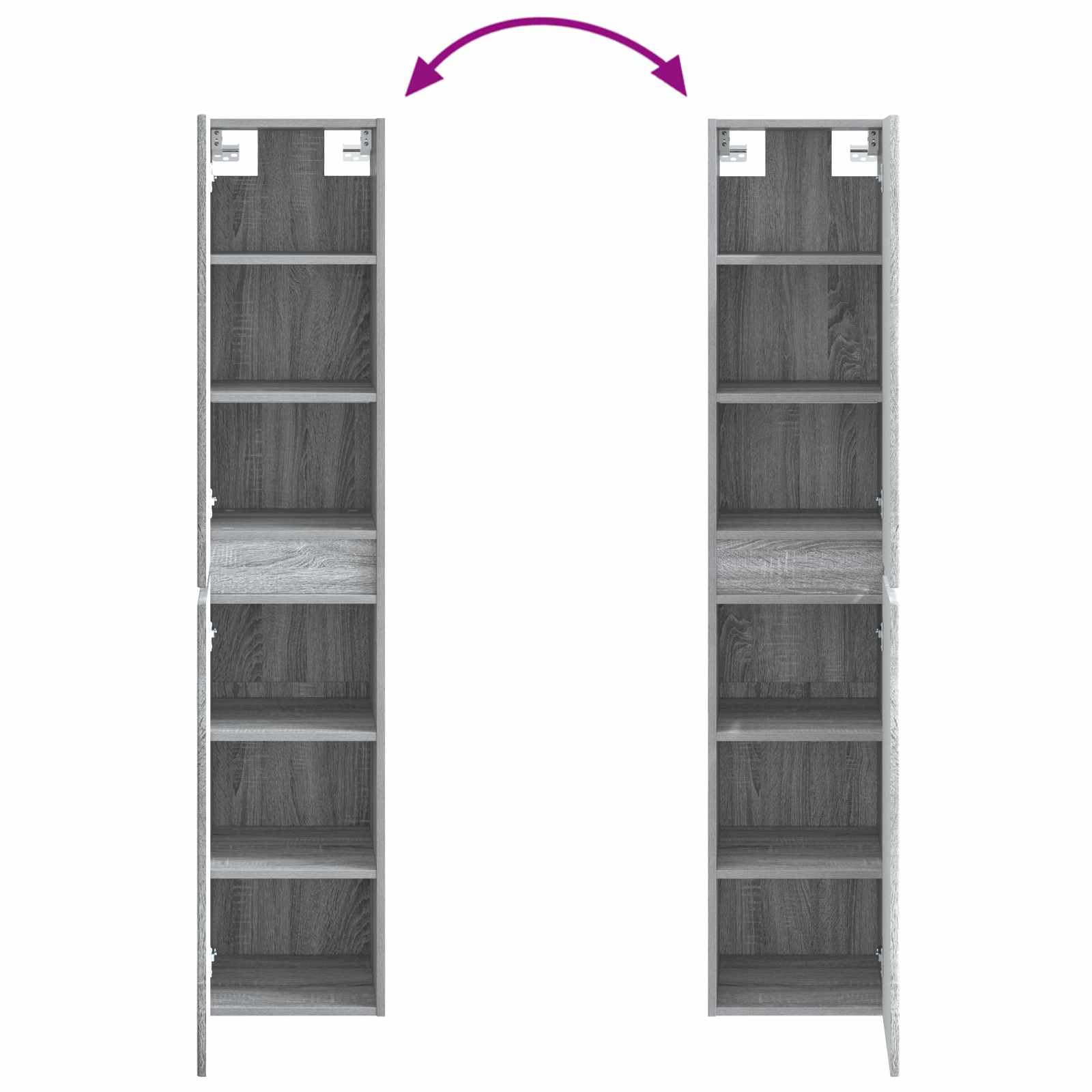 Mobiletto da Bagno a Muro Sonoma grigio 33 x 34,5 x 160 cm | homemem39