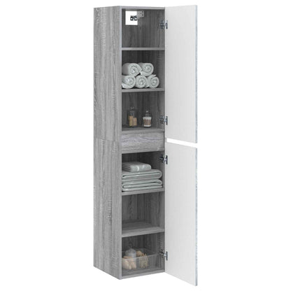 Mobiletto da Bagno a Muro Sonoma grigio 33 x 34,5 x 160 cm | homemem39