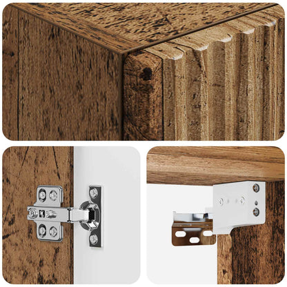 Mobiletto da Bagno a Muro Legno antico 33 x 34,5 x 160 cm | homemem39