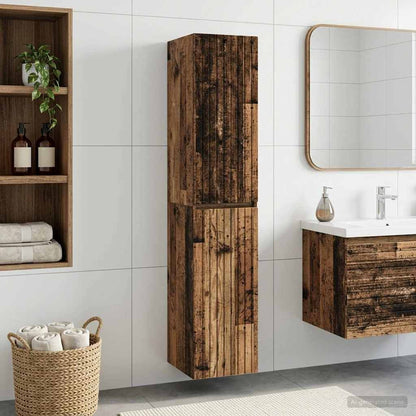 Mobiletto da Bagno a Muro Legno antico 33 x 34,5 x 160 cm | homemem39