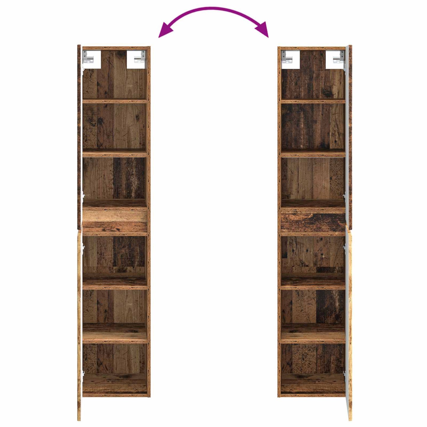 Mobiletto da Bagno a Muro Legno antico 33 x 34,5 x 160 cm | homemem39
