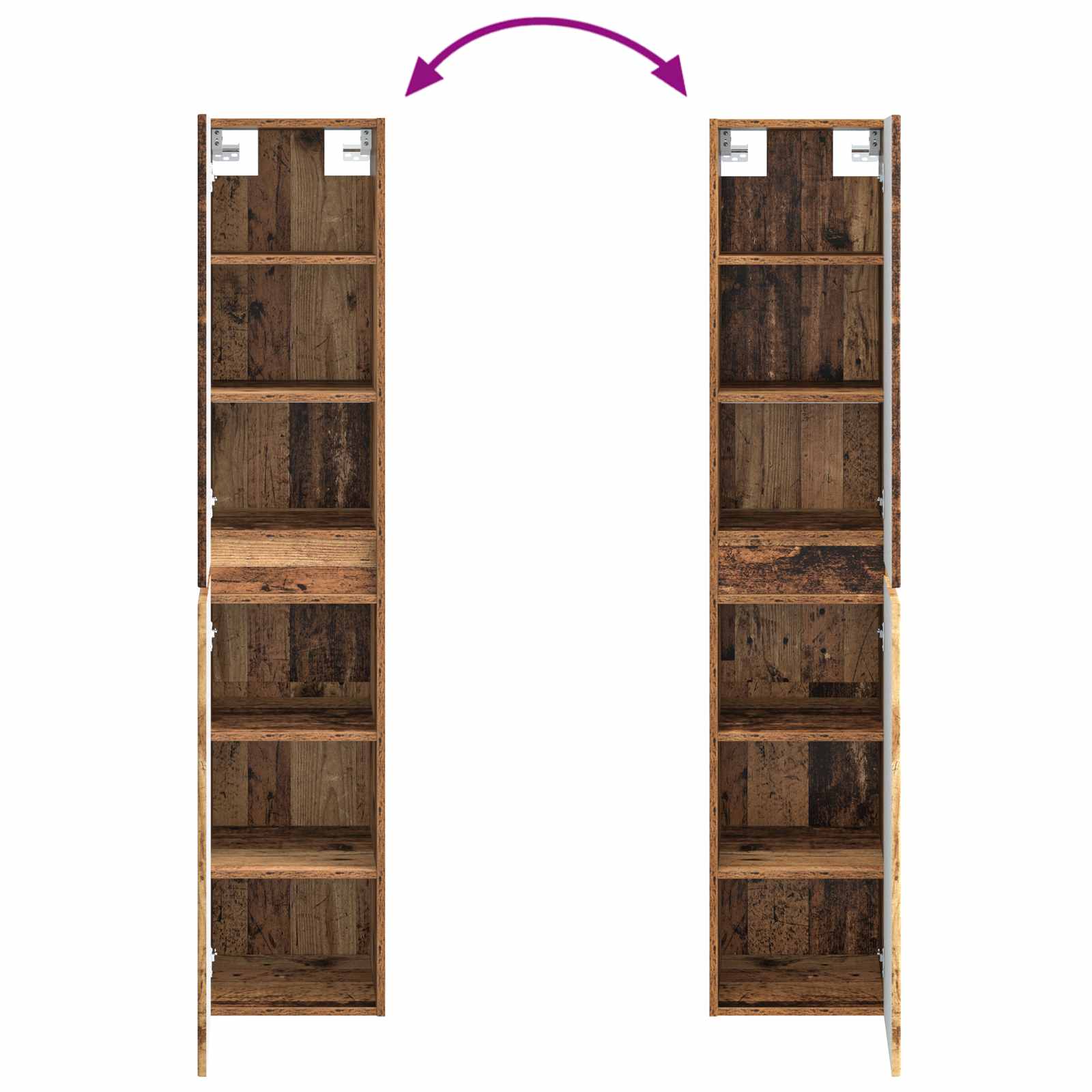 Mobiletto da Bagno a Muro Legno antico 33 x 34,5 x 160 cm | homemem39
