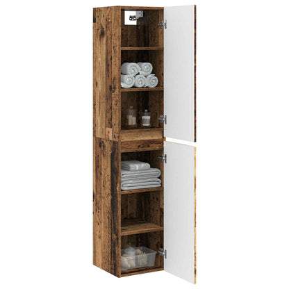Mobiletto da Bagno a Muro Legno antico 33 x 34,5 x 160 cm | homemem39