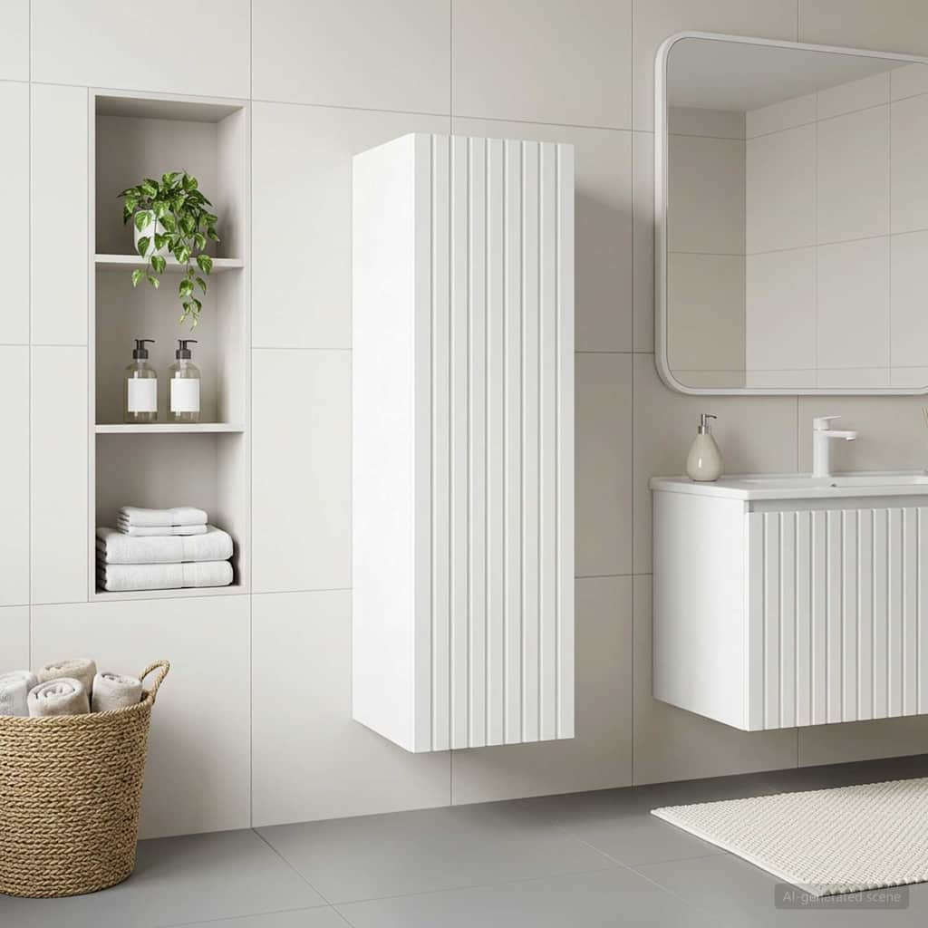 Mobiletto da Bagno a Muro Bianco 33 x 34,5 x 100 cm | homemem39