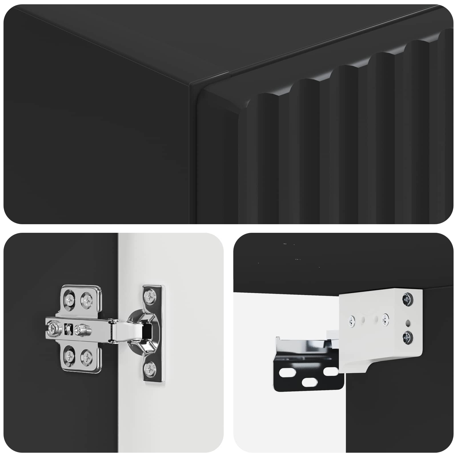 Mobiletto da Bagno a Muro Nero 33 x 34,5 x 100 cm | homemem39