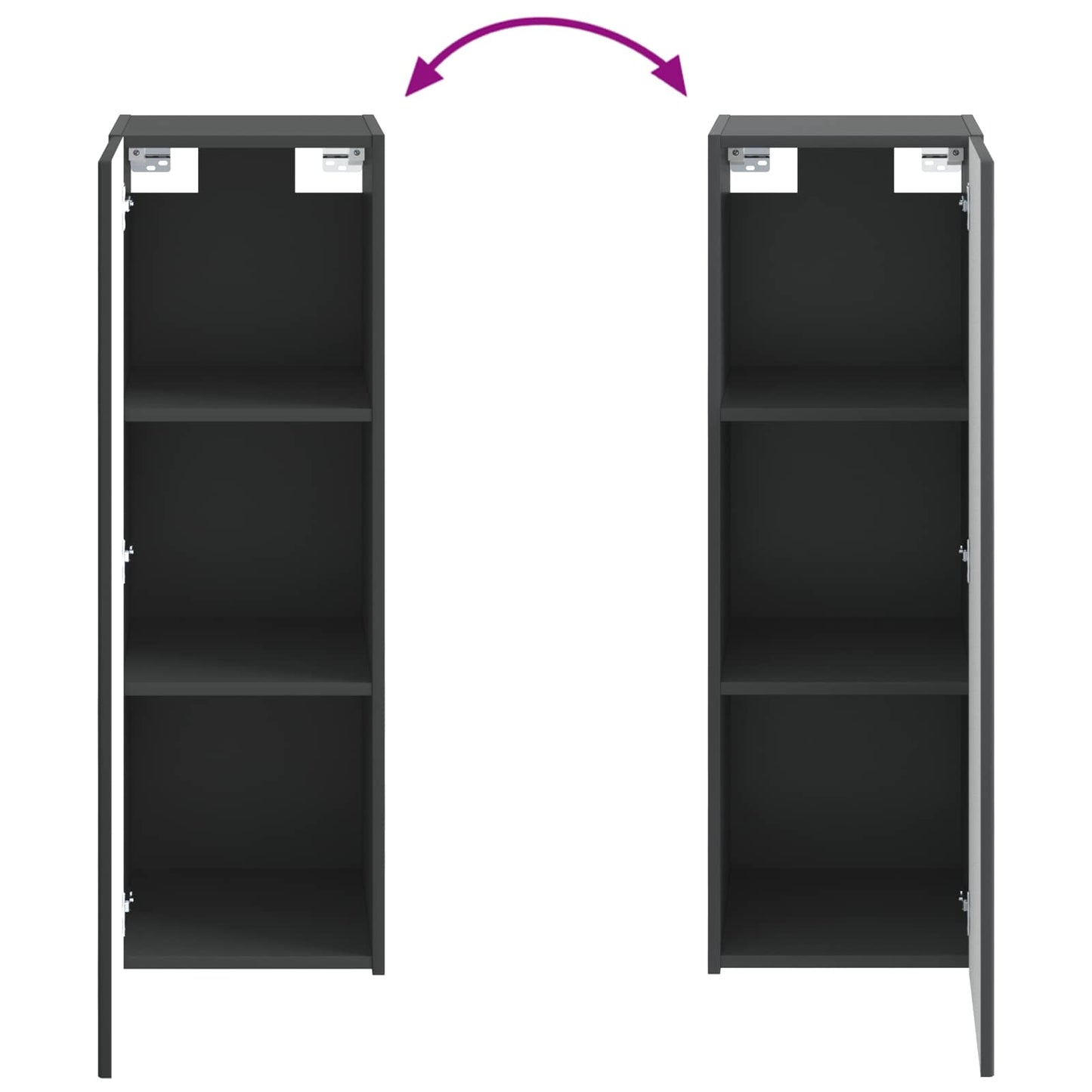 Mobiletto da Bagno a Muro Nero 33 x 34,5 x 100 cm | homemem39