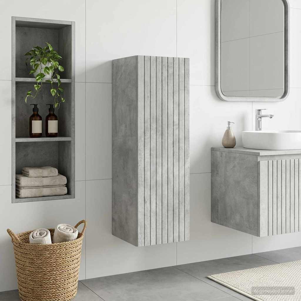 Mobiletto da Bagno a Muro Grigio Cemento 33 x 34,5 x 100 cm | homemem39