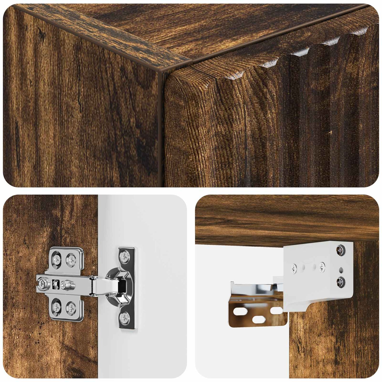 Mobiletto da Bagno a Muro Rovere Fumo 33 x 34,5 x 100 cm | homemem39