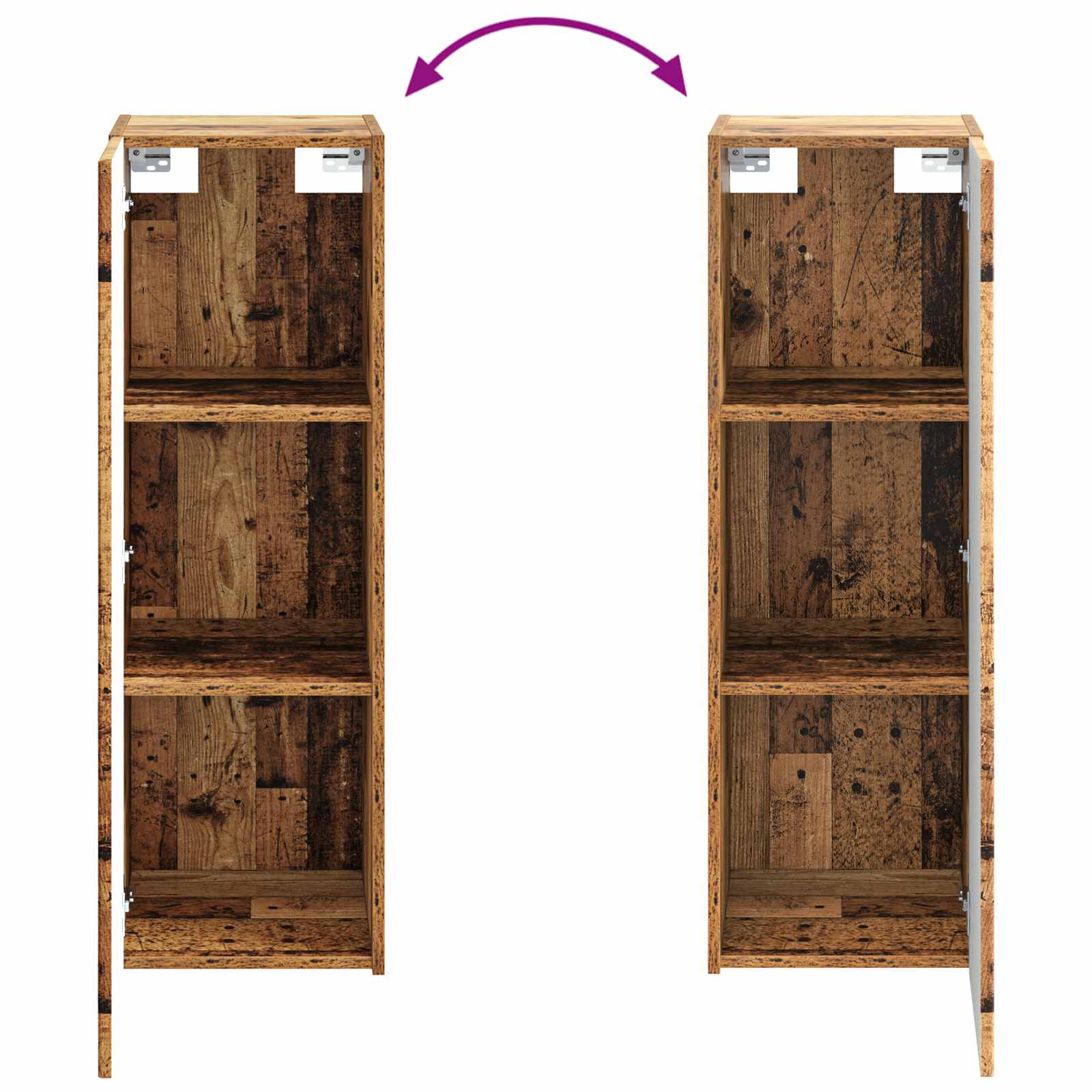 Mobiletto da Bagno a Muro Legno antico 33 x 34,5 x 100 cm | homemem39