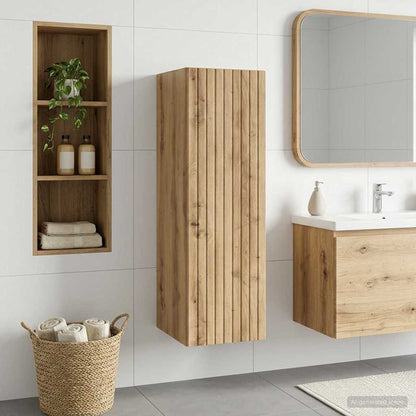 Mobiletto da Bagno a Muro Rovere Artigianale 33 x 34,5 x 100 cm | homemem39