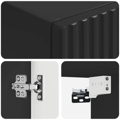 Mobiletto da Bagno a Muro Nero 33 x 34,5 x 60 cm | homemem39