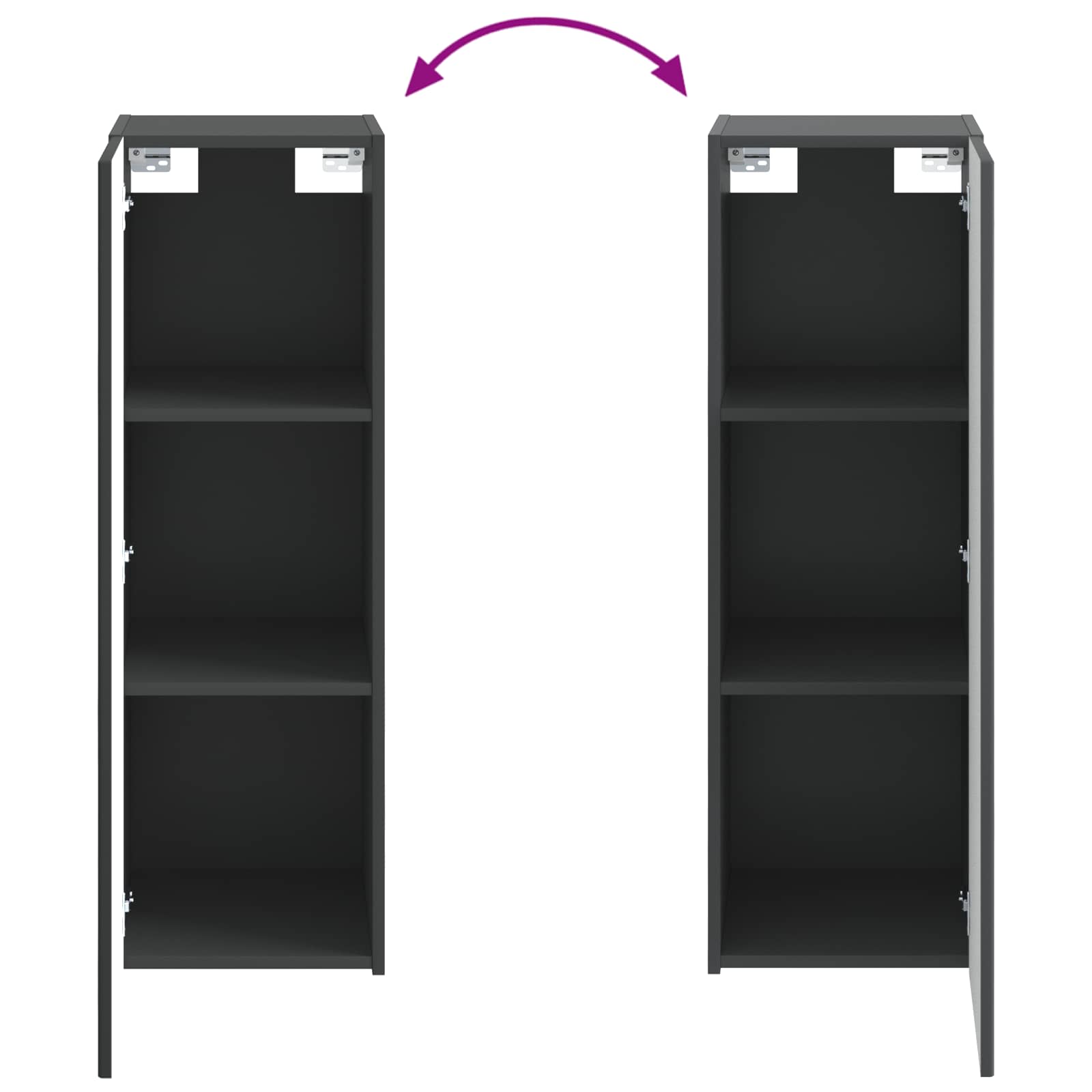 Mobiletto da Bagno a Muro Nero 33 x 34,5 x 60 cm | homemem39