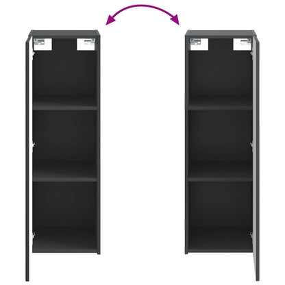 Mobiletto da Bagno a Muro Nero 33 x 34,5 x 60 cm | homemem39