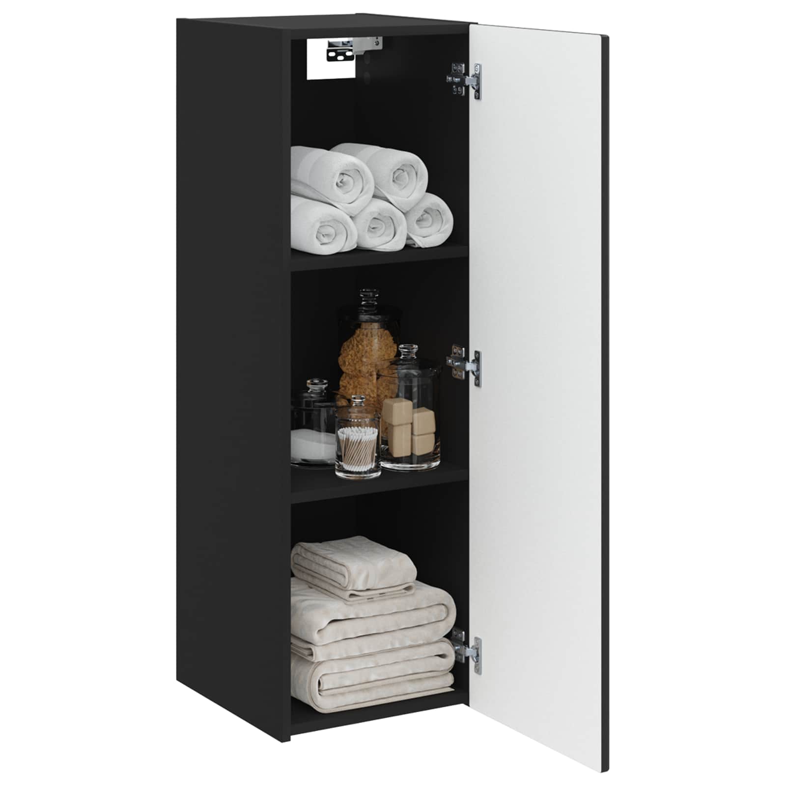Mobiletto da Bagno a Muro Nero 33 x 34,5 x 60 cm | homemem39