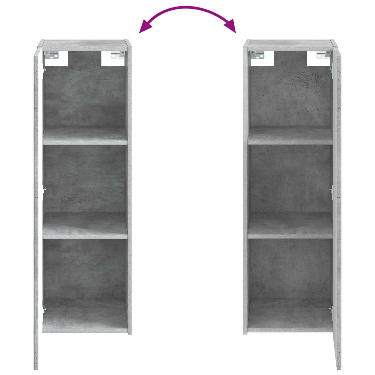 Mobiletto da Bagno a Muro Grigio Cemento 33 x 34,5 x 60 cm | homemem39