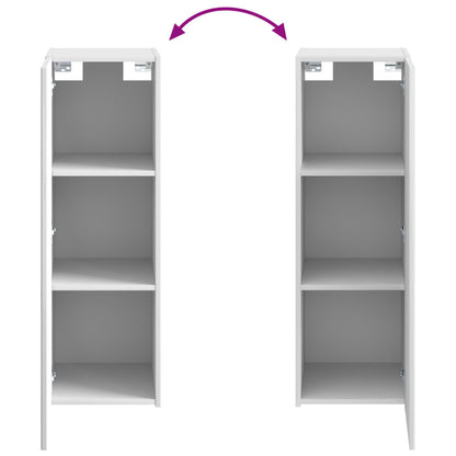 Mobiletto da Bagno a Muro Bianco Lucido 33 x 34,5 x 60 cm | homemem39