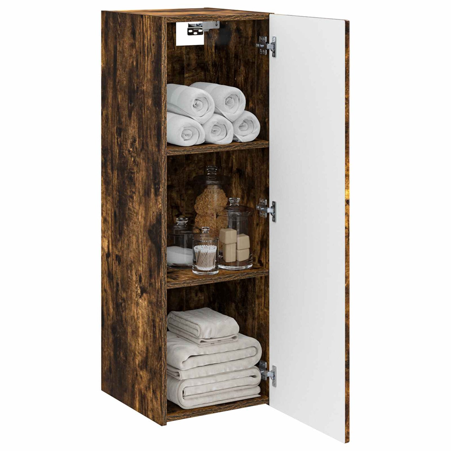 Mobiletto da Bagno a Muro Rovere Fumo 33 x 34,5 x 60 cm | homemem39