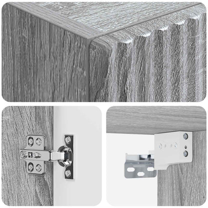 Mobiletto da Bagno a Muro Sonoma grigio 33 x 34,5 x 60 cm | homemem39
