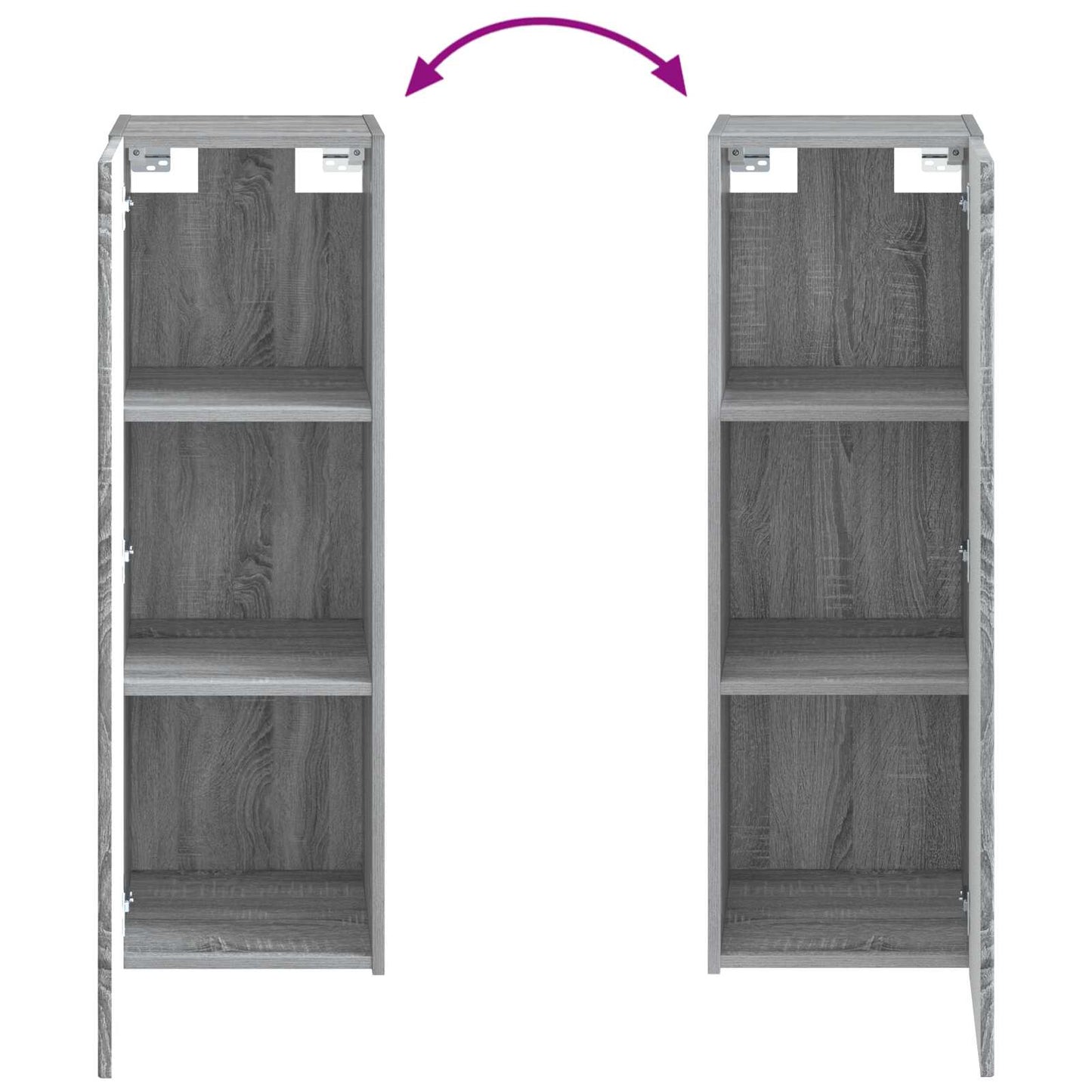 Mobiletto da Bagno a Muro Sonoma grigio 33 x 34,5 x 60 cm | homemem39