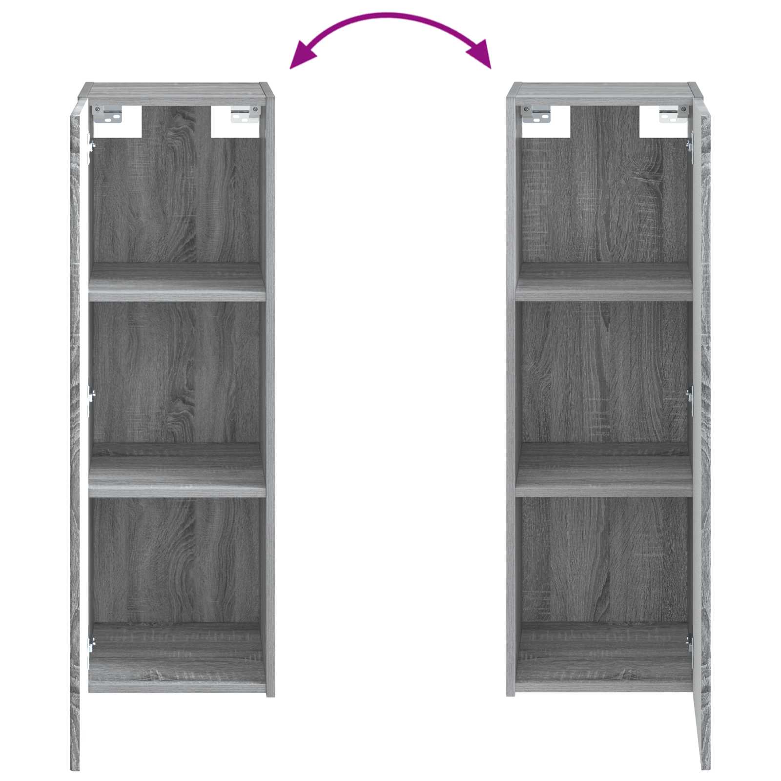 Mobiletto da Bagno a Muro Sonoma grigio 33 x 34,5 x 60 cm | homemem39