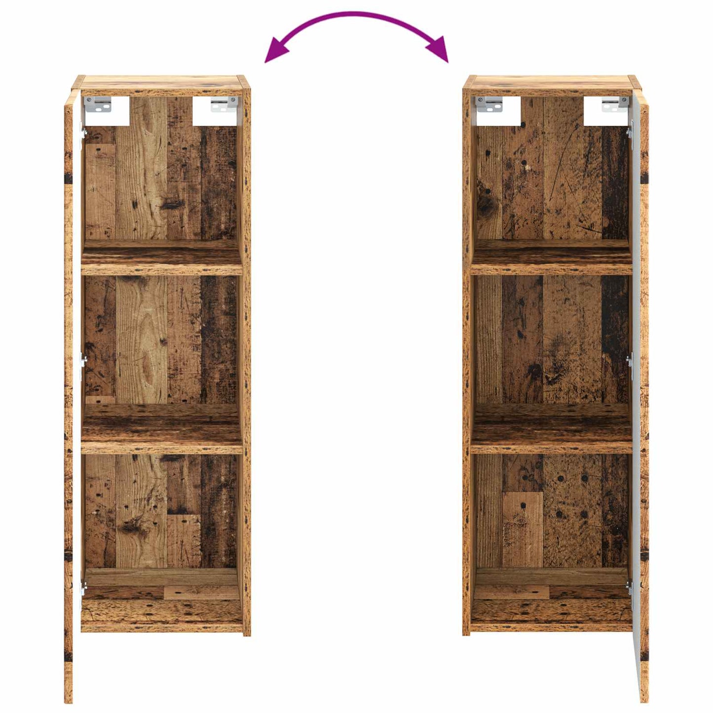 Mobiletto da Bagno a Muro Legno antico 33 x 34,5 x 60 cm | homemem39