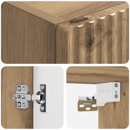 Mobiletto da Bagno a Muro Rovere Artigianale 33 x 34,5 x 60 cm | homemem39