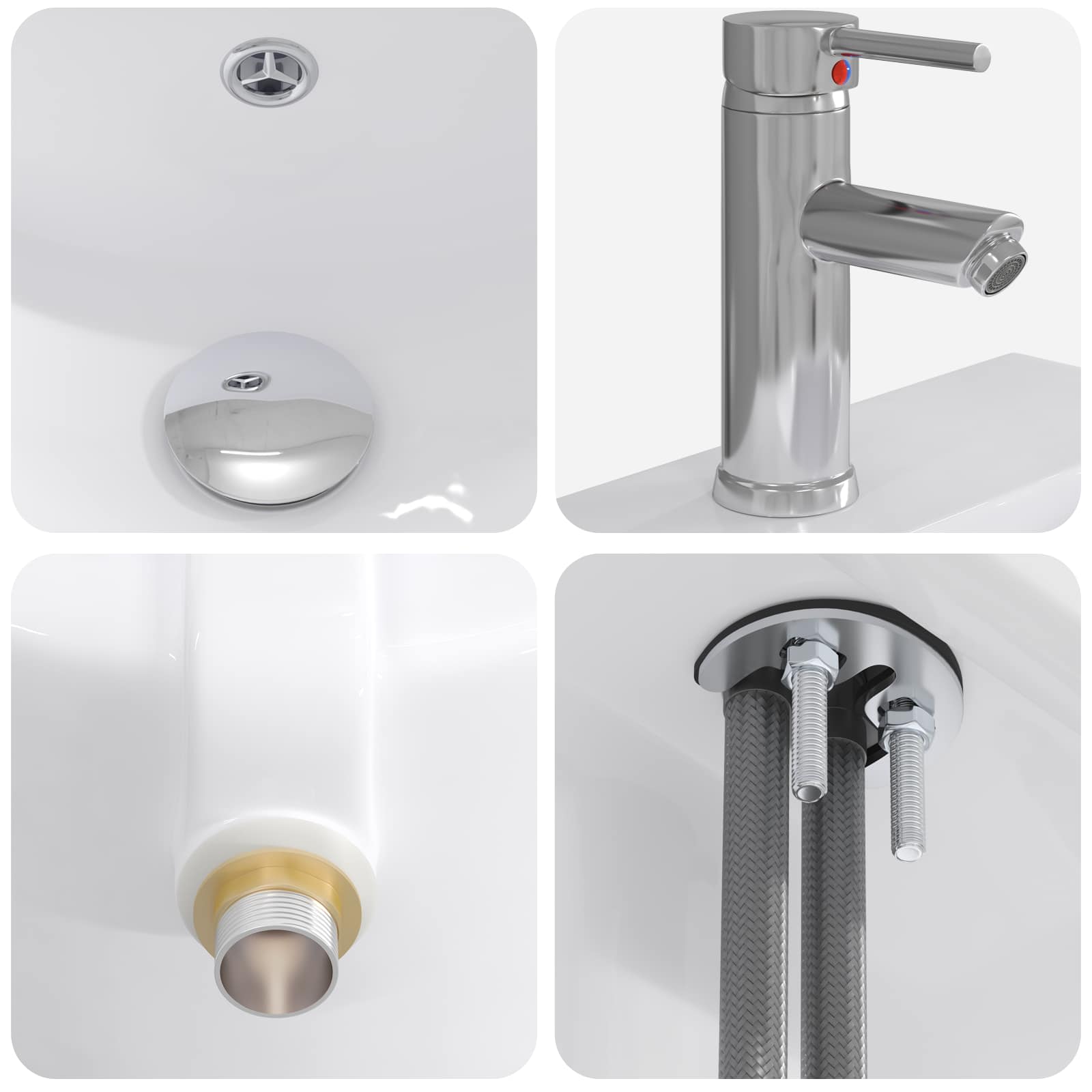 Mobile da bagno con lavabo Grigio Cemento 42 x 40 x 84,5 cm | homemem39