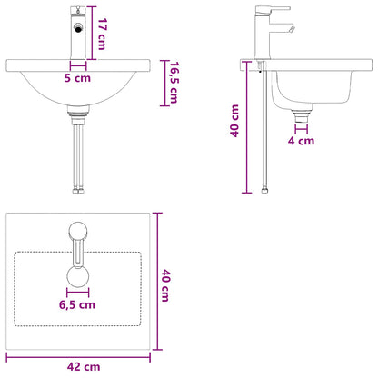 Mobile da bagno con lavabo Grigio Cemento 42 x 40 x 84,5 cm | homemem39